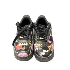 Nike Air Force One Black Floral Lace Up Athletic Basketball Sneakers Size 8